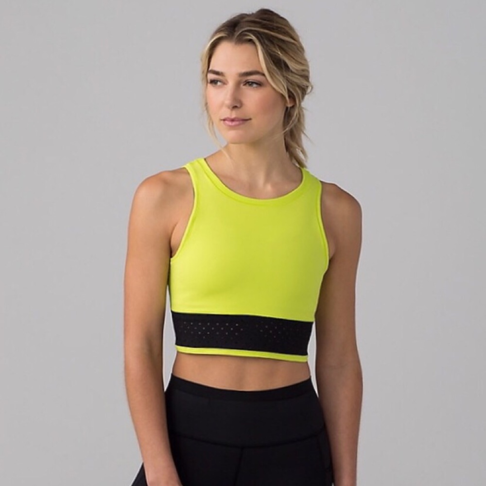 LULULEMON Mind Over Miles Crop Top -Antidote/Black